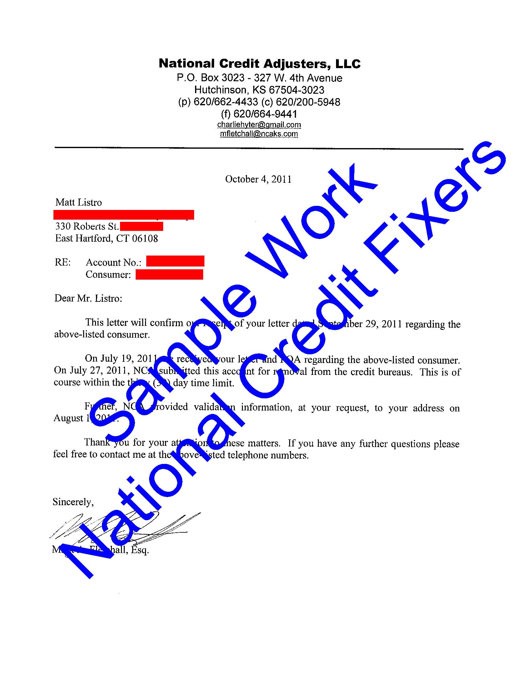 what is national credit adjusters